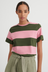 Classic Tee - Begonia Stripe