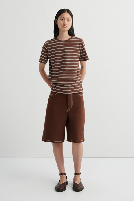 Classic Tee - Brown Stripe