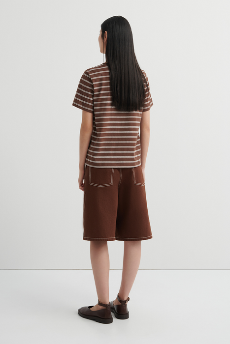 Classic Tee - Brown Stripe