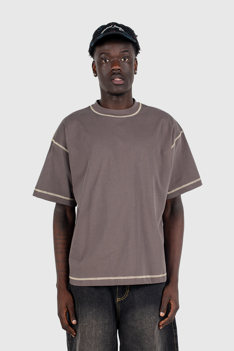 Contrast Tee - Charcoal