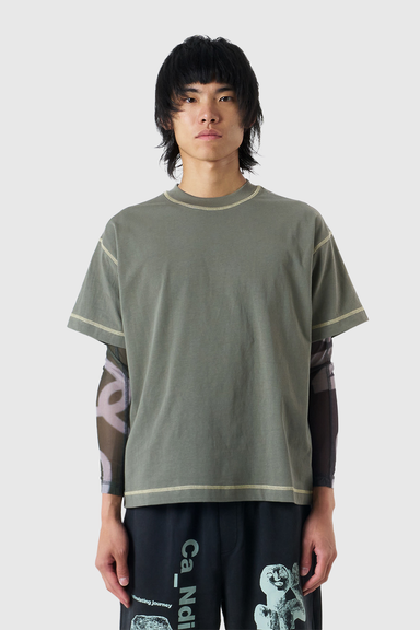Contrast Tee - Sage