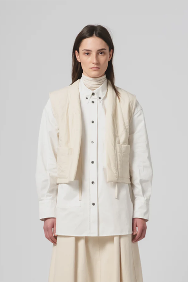 Cork Vest - Quilted Cotton Ecru