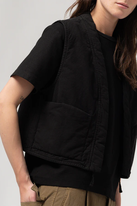 Cork Vest - Padded Cotton Black
