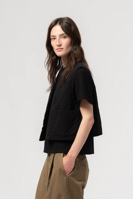 Cork Vest - Padded Cotton Black