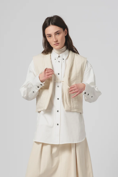 Cork Vest - Quilted Cotton Ecru