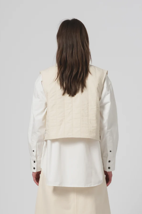 Cork Vest - Quilted Cotton Ecru