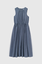 Cotton Linen Chambray Dress - Chambray Blue