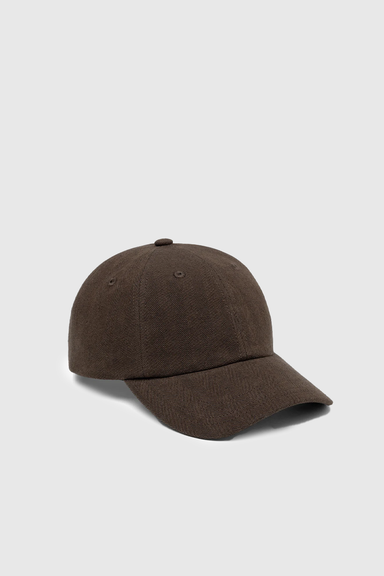 Cotton Wool Herringbone Twill 6-Panel Cap - Delicioso Brown