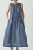 Cotton Linen Chambray Dress - Chambray Blue