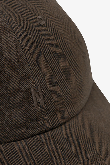 Cotton Wool Herringbone Twill 6-Panel Cap - Delicioso Brown
