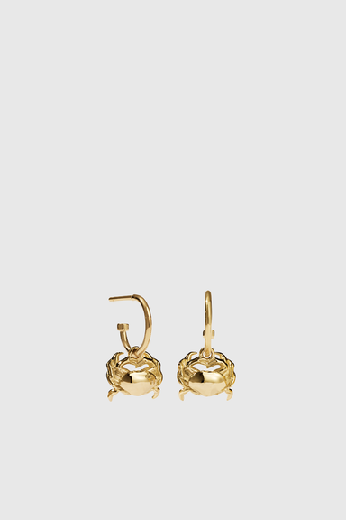 Crab Signature Hoop Earrings - Gold Plated