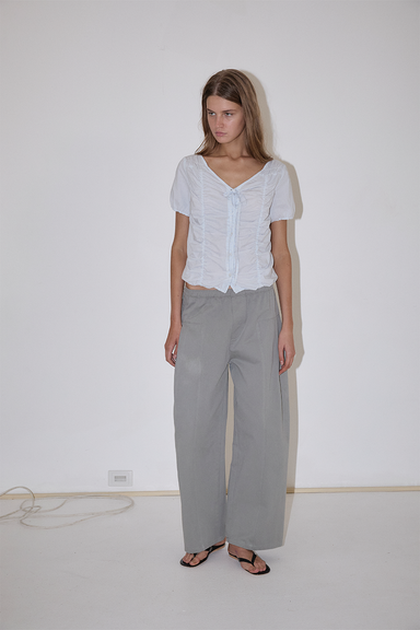 Crinkle Top - Powder Blue Stripe