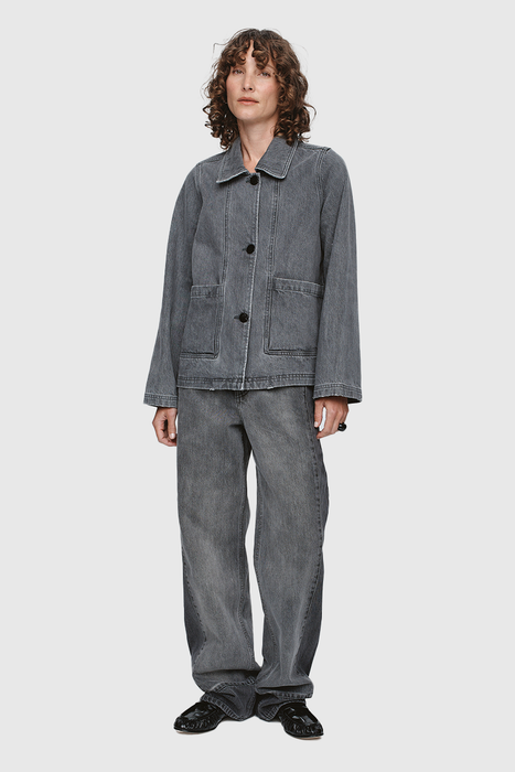 Cropped Pea Jacket - Stone