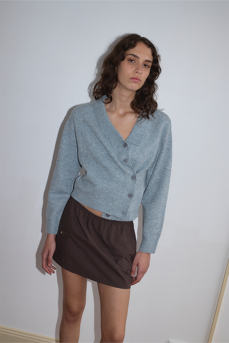 Cross Button Cardigan - Ice Blue