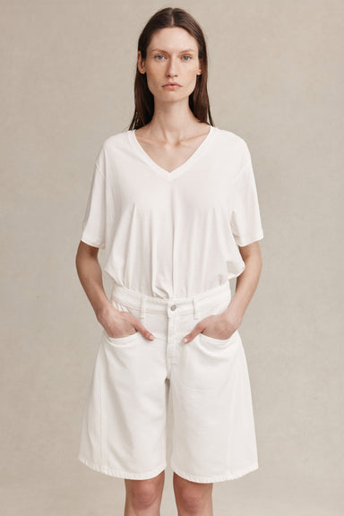 Cross Stitch Jean Short - Blanc