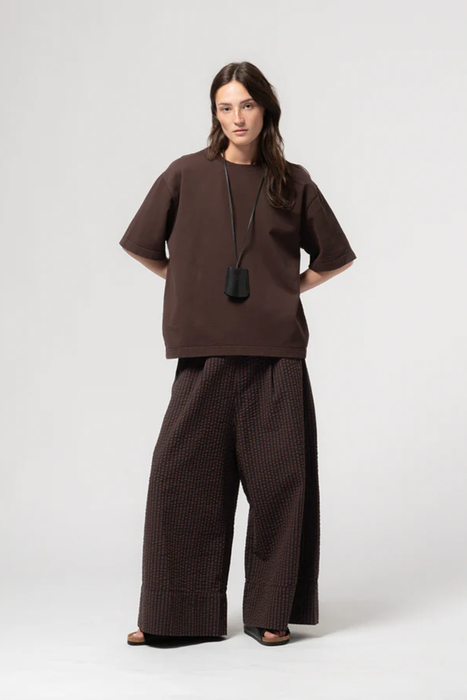 Culotte - Belfast Seersucker Coffee / Navy