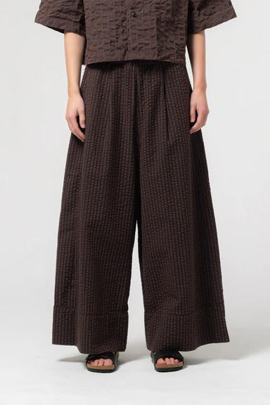Culotte - Belfast Seersucker Coffee / Navy
