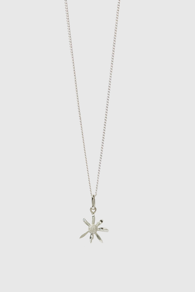 Daisy Charm Necklace - Sterling Silver