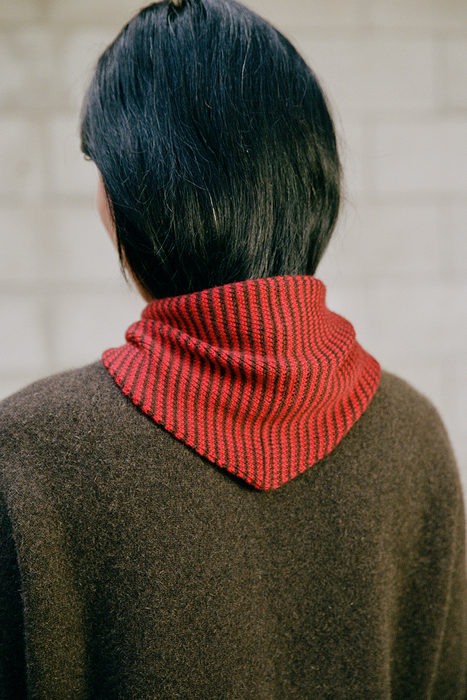 Daisy Scarf - Cherry / Chestnut Stripe