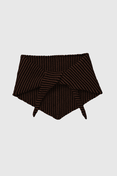 Daisy Scarf - Chestnut / Black Stripe