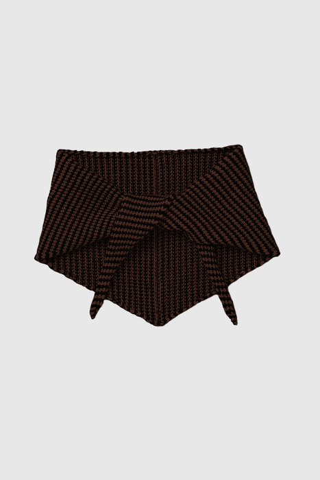 Daisy Scarf - Chestnut / Black Stripe