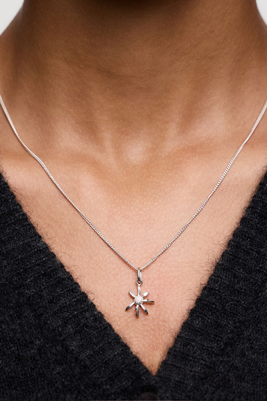 Daisy Charm Necklace - Sterling Silver