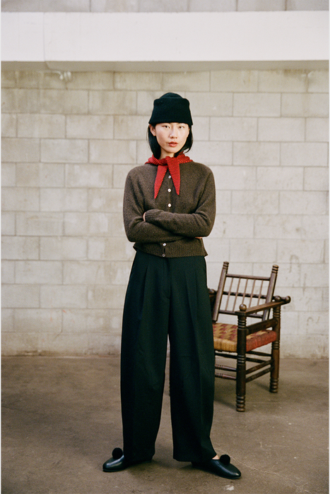 Daisy Scarf - Cherry / Chestnut Stripe