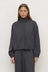 Dani Wool Drawcord Jacket - Dark Charcoal Marle