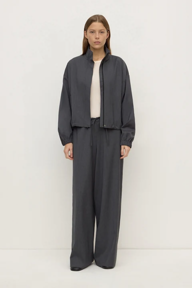 Dani Wool Drawcord Jacket - Dark Charcoal Marle