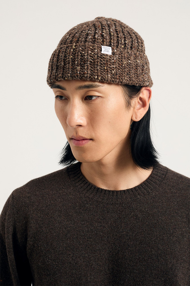 Daniel Donegal Rib Beanie - Seal Brown