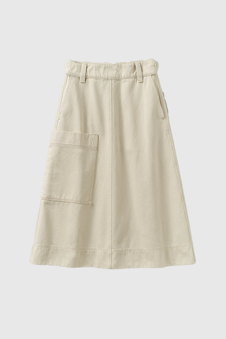 Denim Skirt - Ecru
