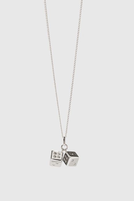 Dice Charm Necklace - Sterling Silver