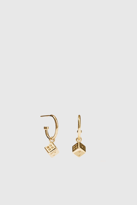 Dice Signature Hoop Earrings - Gold Plated