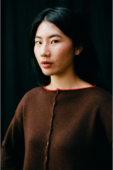 Doll's Trimmed Reversible Cardigan - Chestnut / Cherry Trim