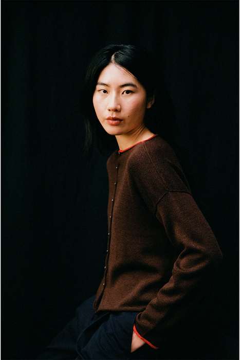 Doll's Trimmed Reversible Cardigan - Chestnut / Cherry Trim