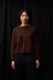 Doll's Trimmed Reversible Cardigan - Chestnut / Cherry Trim
