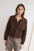 Double Layer Cardigan - Brown