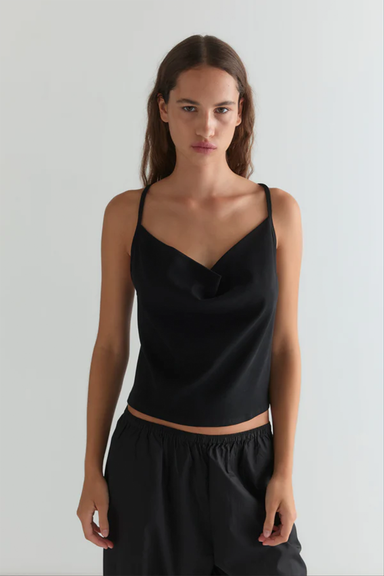 Drape Jersey Top - Black