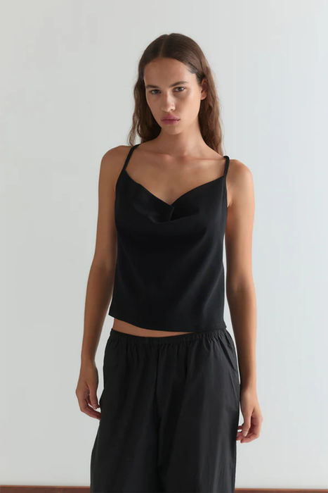 Drape Jersey Top - Black
