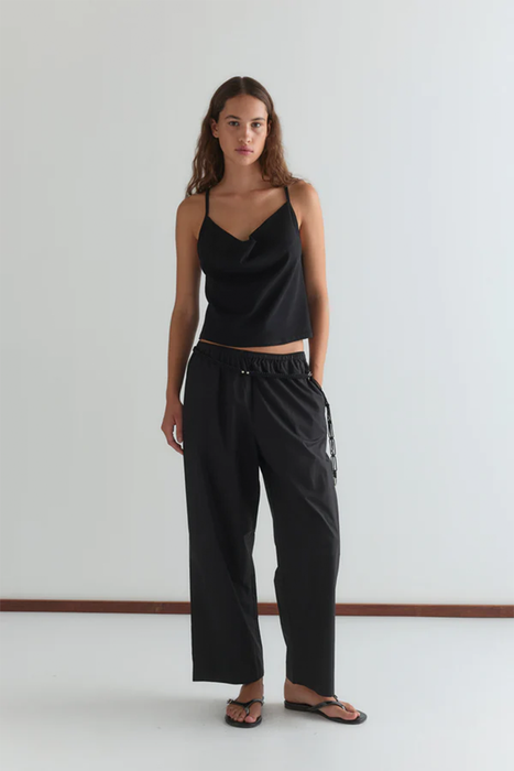 Drape Jersey Top - Black