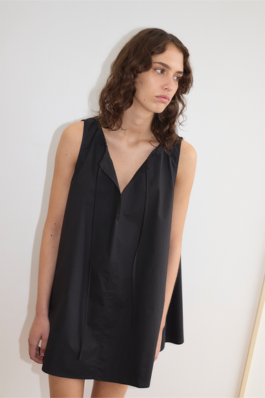 Drawcord Dress - Black