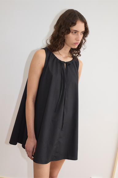 Drawcord Dress - Black