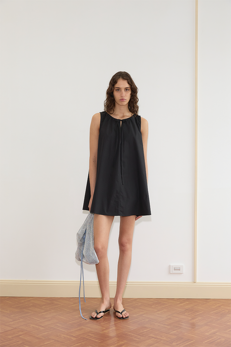 Drawcord Dress - Black