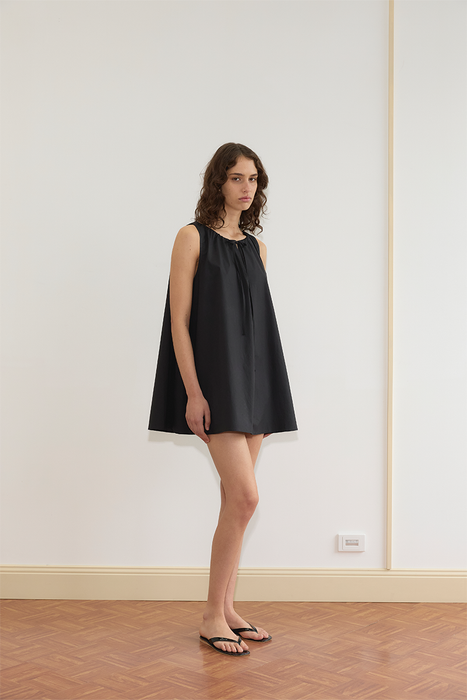 Drawcord Dress - Black
