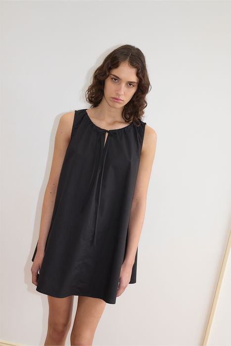 Drawcord Dress - Black