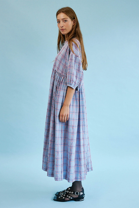 Dreaming With You Dress - Cornflower Check Cotton