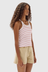 Drew Stripe Rib Tank - Papaya / White