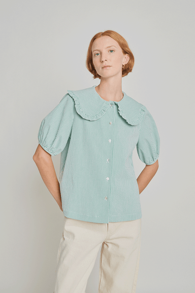 The Uncanny Blouse - Jade Seersucker