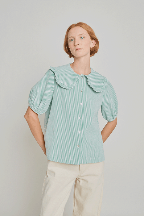 The Uncanny Blouse - Jade Seersucker