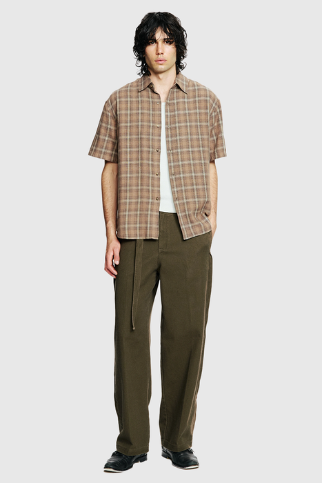 Drop SS Shirt - Brown Check